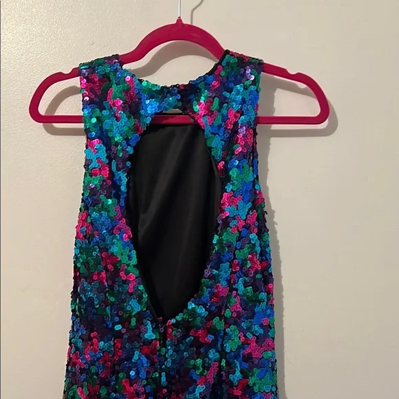 NADINE Sequin Mini Dress - Blue and Pink Size Small - Picture 4 of 5